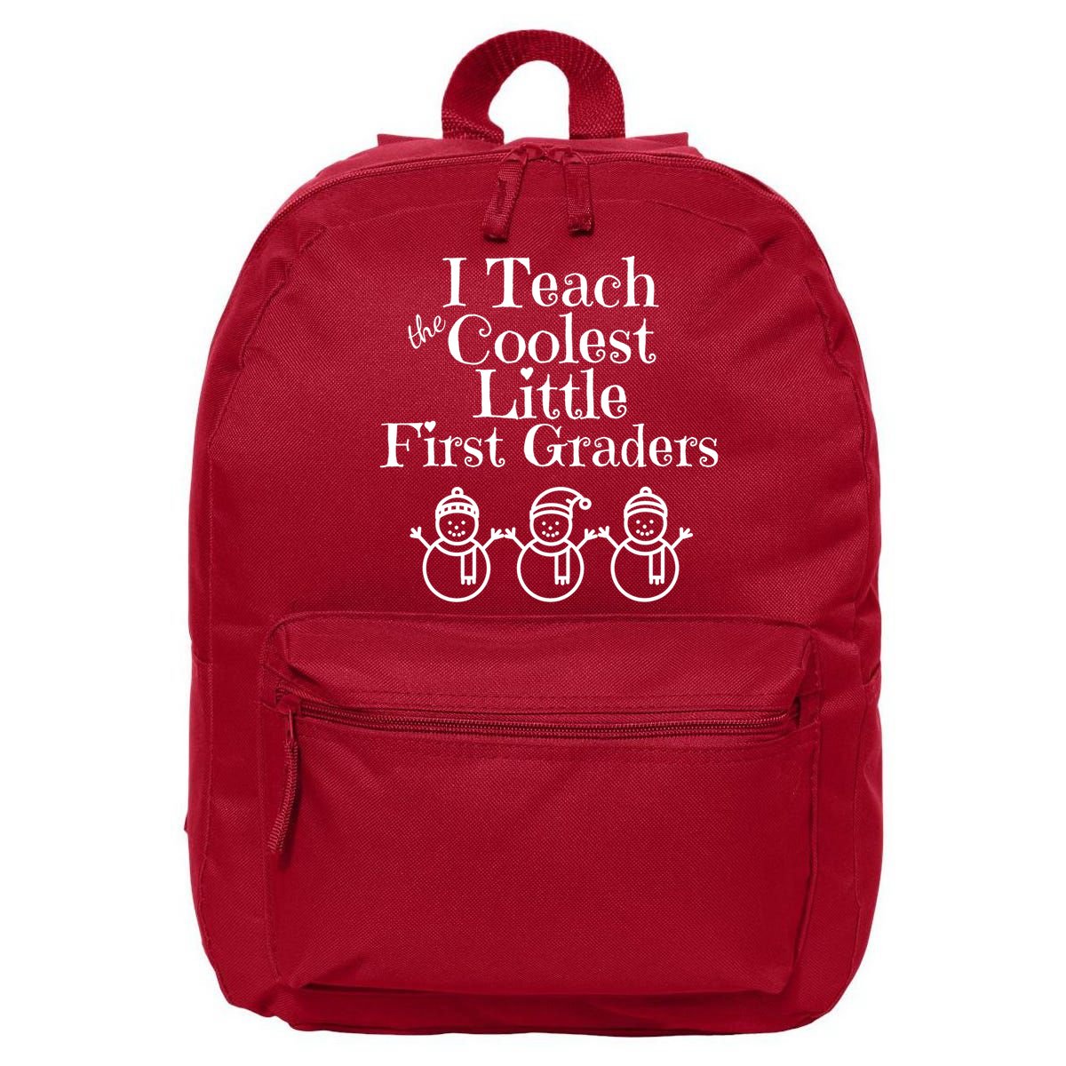 Snowman First Grade Teacher Shirt Coolest Little 1st Graders 16 in Basic Backpack