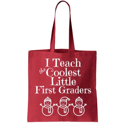 Snowman First Grade Teacher Shirt Coolest Little 1st Graders Bag