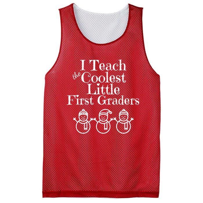 Snowman First Grade Teacher Shirt Coolest Little 1st Graders Mesh Reversible Basketball Jersey Tank