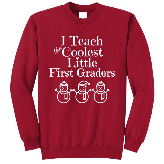 Snowman First Grade Teacher Shirt Coolest Little 1st Graders Tall Sweatshirt