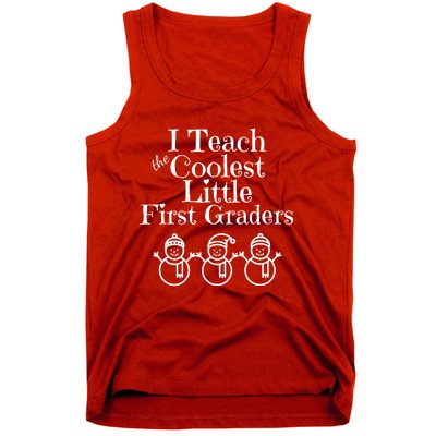 Snowman First Grade Teacher Shirt Coolest Little 1st Graders Tank Top