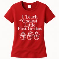 Snowman First Grade Teacher Shirt Coolest Little 1st Graders Womens T-Shirt