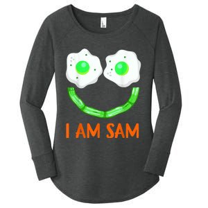 Smile Face Green Eggs Funny St Patrick Breakfast Ham Women's Perfect Tri Tunic Long Sleeve Shirt