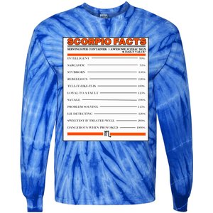 Scorpio Facts Gift Tie-Dye Long Sleeve Shirt