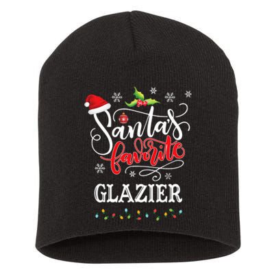 SantaS Favorite Glazier Funny Christmas Light Xmas Hat Short Acrylic Beanie