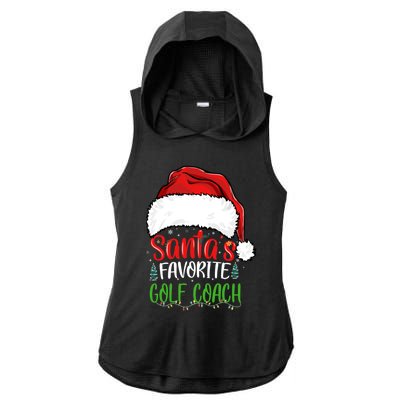 SantaS Favorite Golf Coach Funny Christmas Golf Coach Cute Gift Ladies PosiCharge Tri-Blend Wicking Draft Hoodie Tank