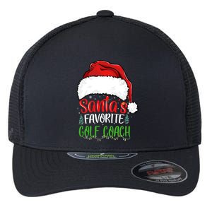 SantaS Favorite Golf Coach Funny Christmas Golf Coach Cute Gift Flexfit Unipanel Trucker Cap