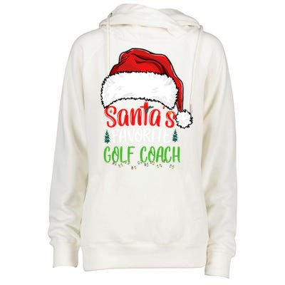 SantaS Favorite Golf Coach Funny Christmas Golf Coach Cute Gift Womens Funnel Neck Pullover Hood