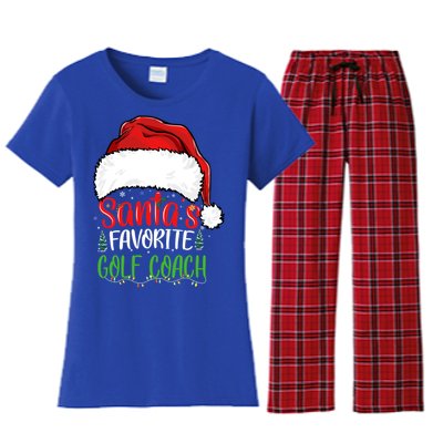 SantaS Favorite Golf Coach Funny Christmas Golf Coach Cute Gift Women's Flannel Pajama Set