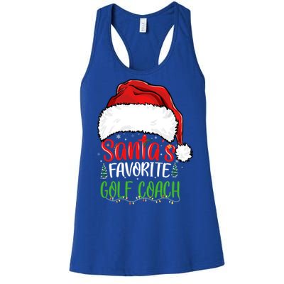 SantaS Favorite Golf Coach Funny Christmas Golf Coach Cute Gift Women's Racerback Tank