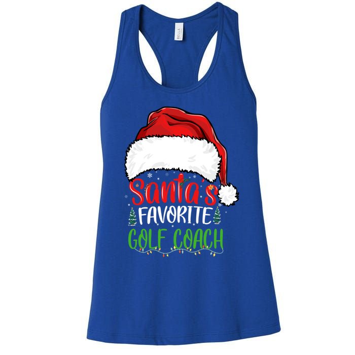 SantaS Favorite Golf Coach Funny Christmas Golf Coach Cute Gift Women's Racerback Tank