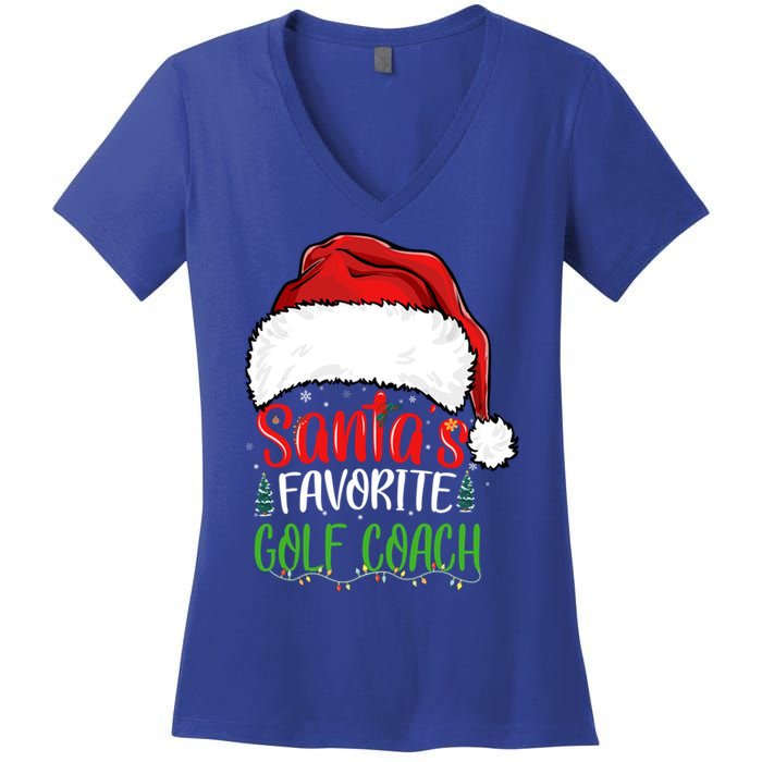 SantaS Favorite Golf Coach Funny Christmas Golf Coach Cute Gift Women's V-Neck T-Shirt