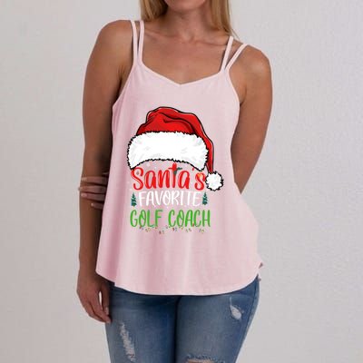 SantaS Favorite Golf Coach Funny Christmas Golf Coach Cute Gift Women's Strappy Tank