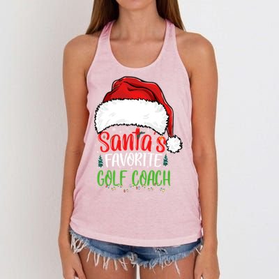 SantaS Favorite Golf Coach Funny Christmas Golf Coach Cute Gift Women's Knotted Racerback Tank