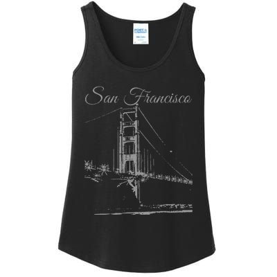 San Francisco Golden Gate Bridge California Souvenir Ladies Essential Tank