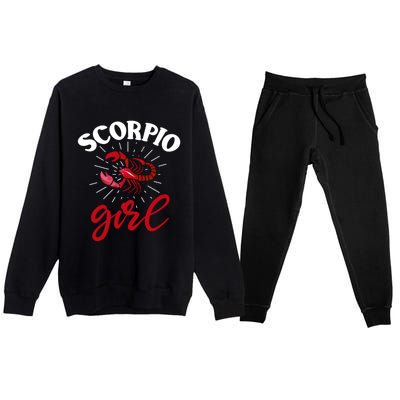 Scorpio Funny Gift Astrology Horoscope Scorpio Zodiac Sign Gift Premium Crewneck Sweatsuit Set