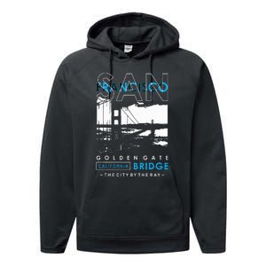 San Francisco Golden Gate Bridge California Performance Fleece Hoodie