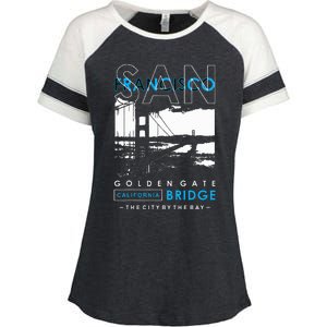 San Francisco Golden Gate Bridge California Enza Ladies Jersey Colorblock Tee