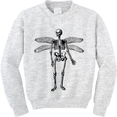 Skeleton Fairy Grunge Fairycore Aesthetic Gothic Cottagecore Kids Sweatshirt
