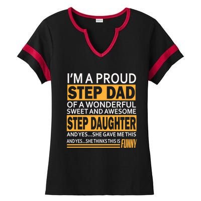 Stepdad Funny Gift From Daughter Fathers Day Stepdad Stepdad Gift Ladies Halftime Notch Neck Tee