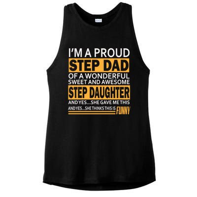 Stepdad Funny Gift From Daughter Fathers Day Stepdad Stepdad Gift Ladies PosiCharge Tri-Blend Wicking Tank