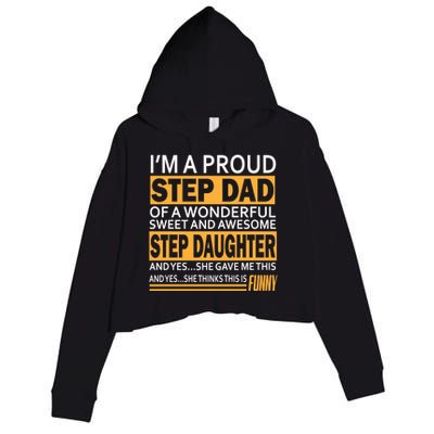 Stepdad Funny Gift From Daughter Fathers Day Stepdad Stepdad Gift Crop Fleece Hoodie