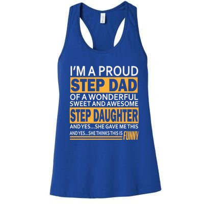 Stepdad Funny Gift From Daughter Fathers Day Stepdad Stepdad Gift Women's Racerback Tank