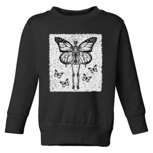 Skeleton Fairy Grunge Fairycore Aesthetic Goth Gothic Toddler Sweatshirt