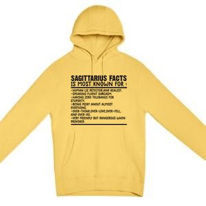 Sagittarius Facts Gift Funny Sagittarius Birthday Zodiac Funny Gift Premium Pullover Hoodie