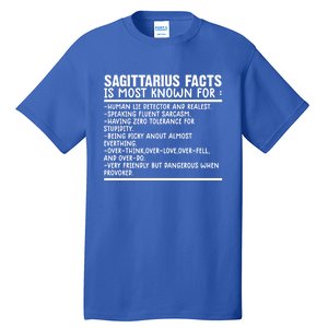 Sagittarius Facts Gift Funny Sagittarius Birthday Zodiac Funny Gift Tall T-Shirt