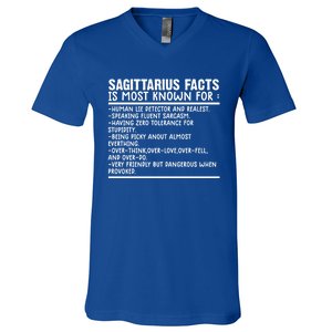 Sagittarius Facts Gift Funny Sagittarius Birthday Zodiac Funny Gift V-Neck T-Shirt