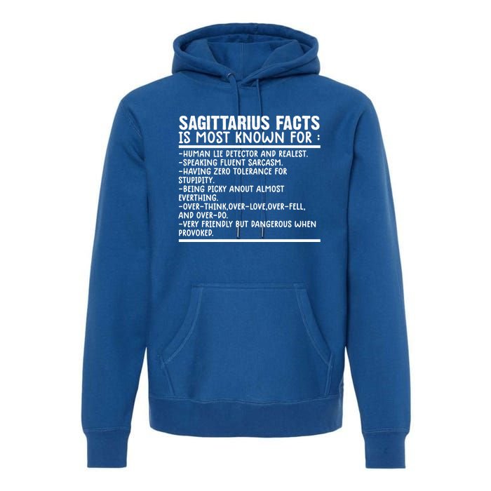 Sagittarius Facts Gift Funny Sagittarius Birthday Zodiac Funny Gift Premium Hoodie