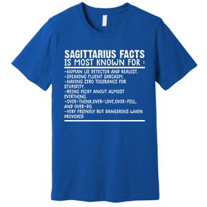 Sagittarius Facts Gift Funny Sagittarius Birthday Zodiac Funny Gift Premium T-Shirt