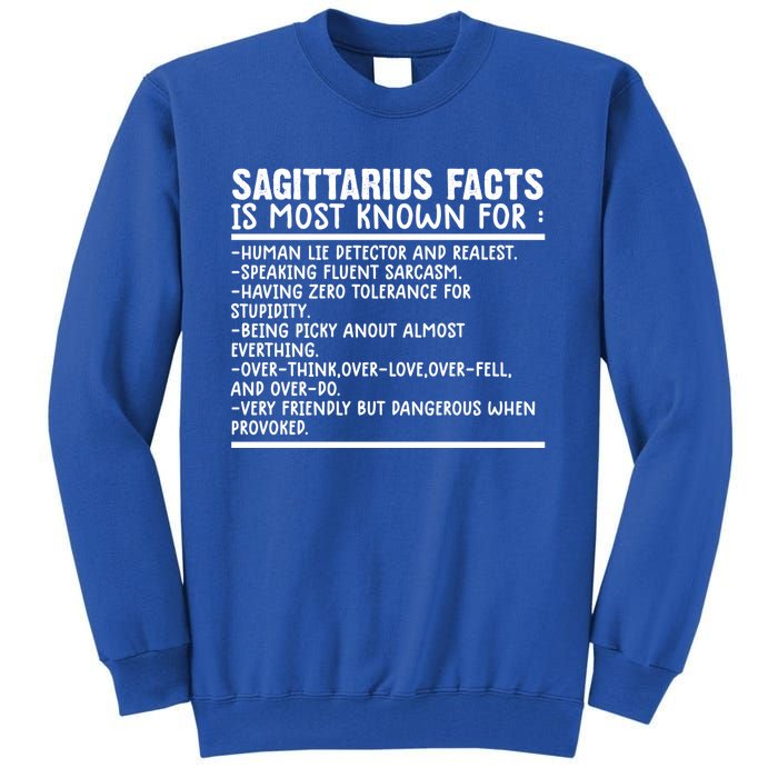 Sagittarius Facts Gift Funny Sagittarius Birthday Zodiac Funny Gift Tall Sweatshirt