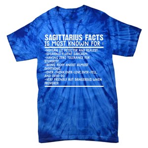 Sagittarius Facts Gift Funny Sagittarius Birthday Zodiac Funny Gift Tie-Dye T-Shirt