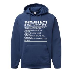 Sagittarius Facts Gift Funny Sagittarius Birthday Zodiac Funny Gift Performance Fleece Hoodie