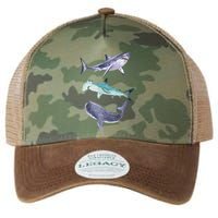 Shark Fans Great White Hammerhead And Whale Shark Lover Legacy Tie Dye Trucker Hat