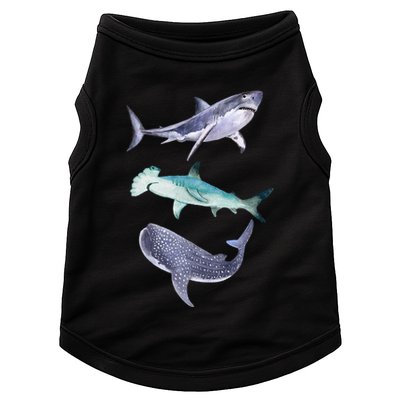 Shark Fans Great White Hammerhead And Whale Shark Lover Doggie Tank