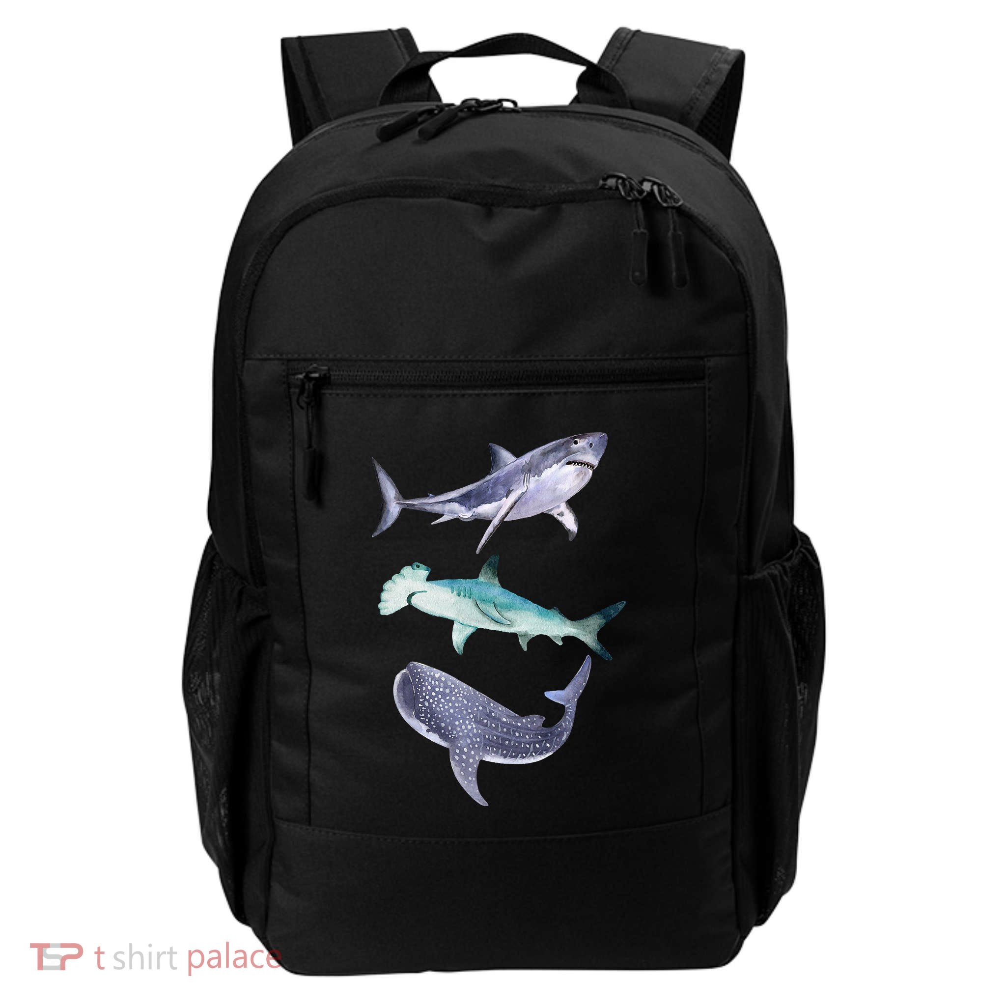 Shark Fans Great White Hammerhead And Whale Shark Lover Backpack