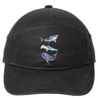 Shark Fans Great White Hammerhead And Whale Shark Lover 7-Panel Snapback Hat