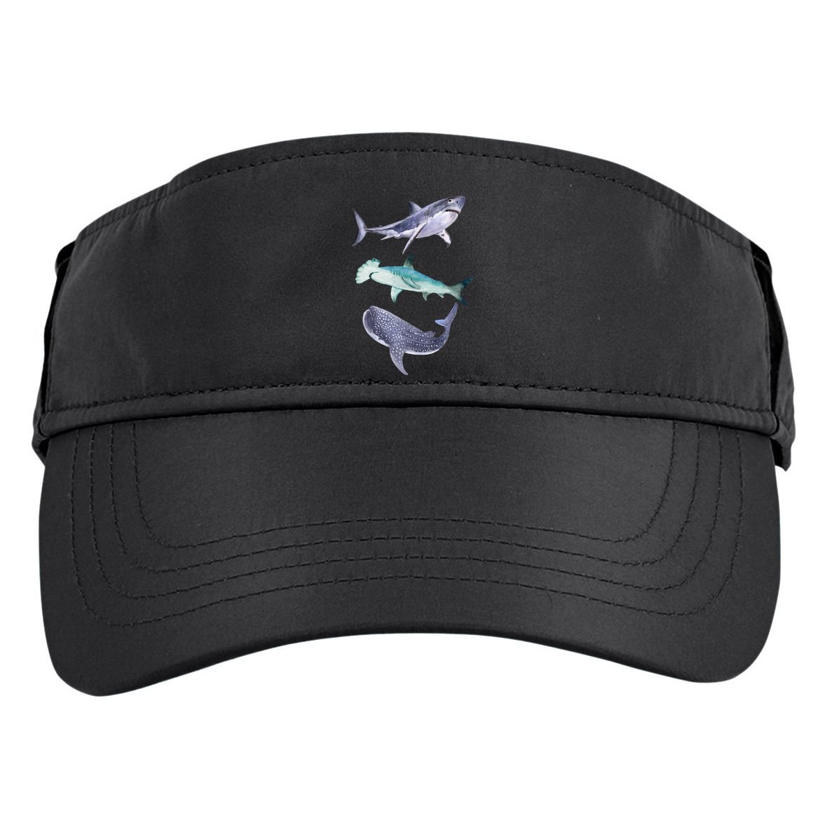 Shark Fans Great White Hammerhead And Whale Shark Lover Adult Drive Performance Visor