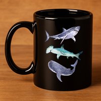 Shark Fans Great White Hammerhead And Whale Shark Lover 11oz C Handle Ceramic Mug