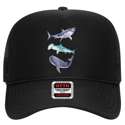 Shark Fans Great White Hammerhead And Whale Shark Lover Trucker Hat