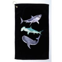 Shark Fans Great White Hammerhead And Whale Shark Lover Golf Towel
