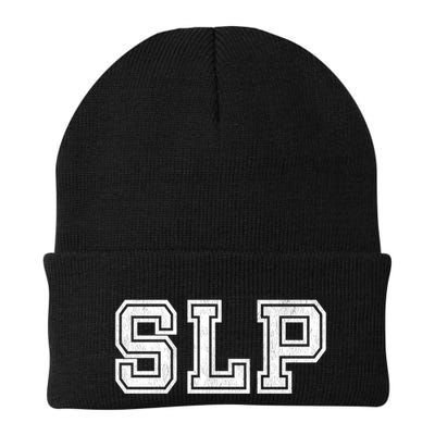 Slp Funny Gift Varsity Speech Language Pathology Gift Knit Cap Winter Beanie