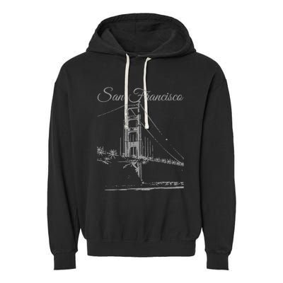 San Francisco Golden Gate Bridge California Usa Souvenir Garment-Dyed Fleece Hoodie