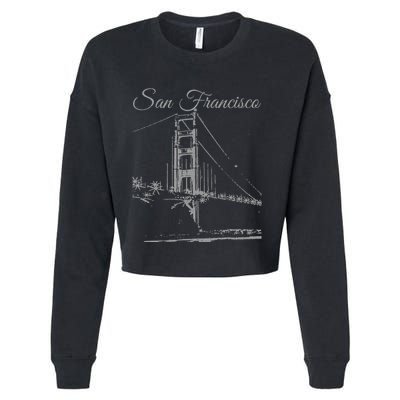 San Francisco Golden Gate Bridge California Usa Souvenir Cropped Pullover Crew