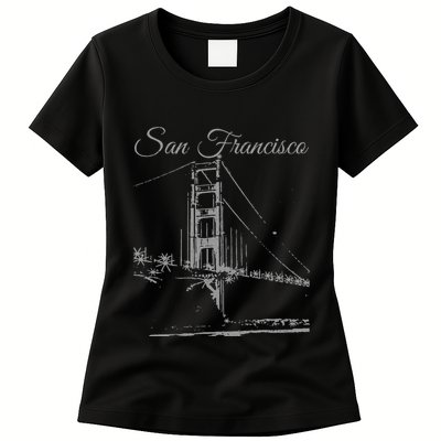 San Francisco Golden Gate Bridge California Usa Souvenir Womens T-Shirt