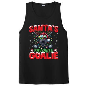 Santa’S Favorite Goalie Christmas Hockey Santa Hat Funny Gift PosiCharge Competitor Tank