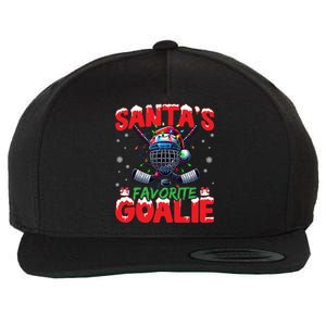 Santa’S Favorite Goalie Christmas Hockey Santa Hat Funny Gift Wool Snapback Cap